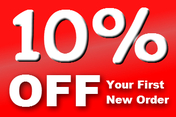 10 percent off your first new order -  graphic