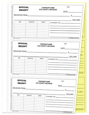 2 part format TUA-12 Official receipt book