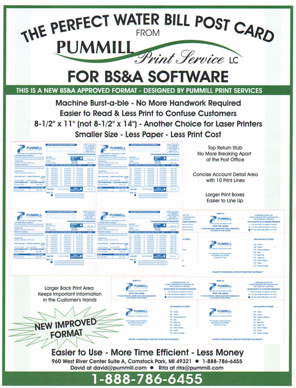 BS&A municipal water bill features