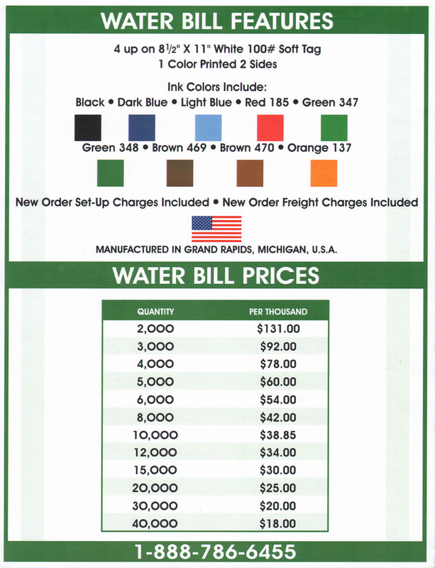 Pummill municipal water bill prices and colors